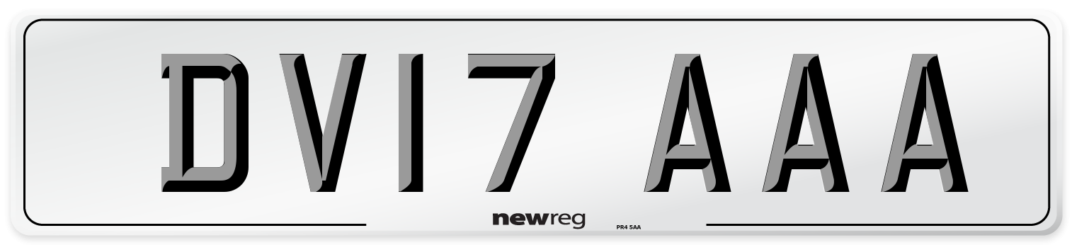 DV17 AAA Number Plate from New Reg